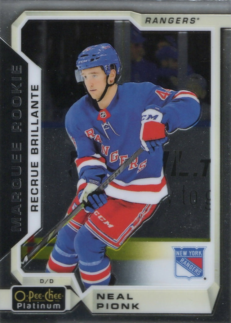 2018-19 O-Pee-Chee Platinum Hockey - Base - Marquee Rookie #178 Neal Pionk - New York Rangers