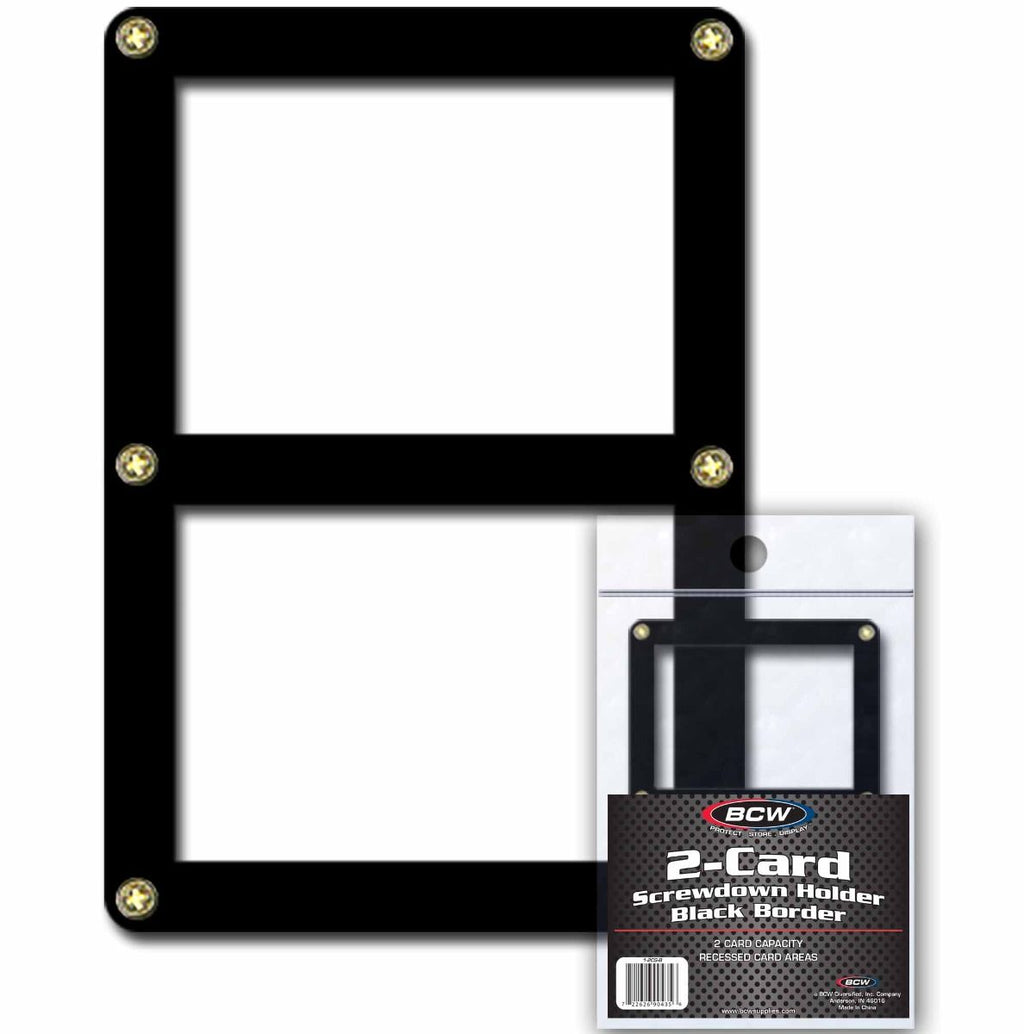 2 Card Screw down/ Magnetic Holder Black Boarder