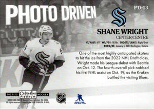 2022-23 Upper Deck O-Pee-Chee Platinum Hockey - Photo Driven #PD-13 Shane Wright - Seattle Kraken