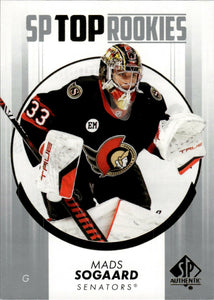 2022-23 Upper Deck SP Authentic Hockey - Top Rookies #TR-25 Mads Sogaard - Ottawa Senators