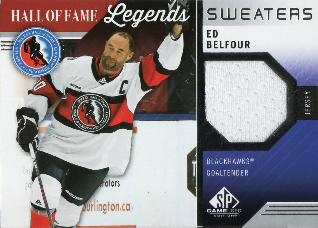 2021-22 Upper Deck SP Game Used Hockey - Hall of Fame Legends - Sweaters #HOF-EB Ed Belfour - Chicago Blackhawks - A