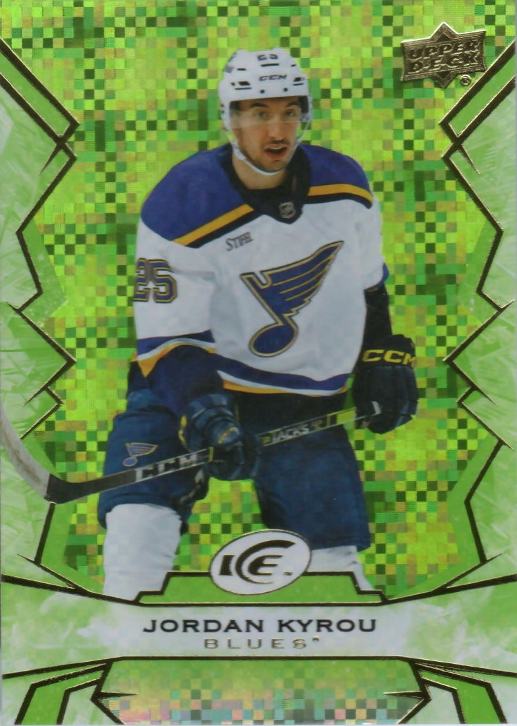 2022-23 Upper Deck Ice Hockey - Base - Green #27 Jordan Kyrou - St. Louis Blues