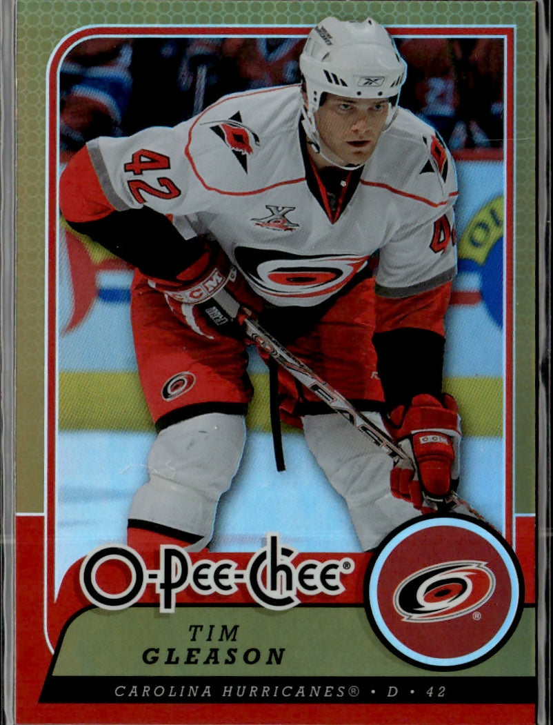 2008-09 O-Pee-Chee Hockey - Base - Rainbow Foil #33 Tim Gleason - Carolina Hurricanes - A