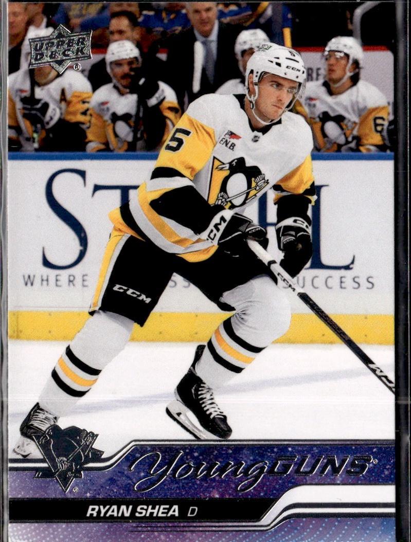 2023-24 Upper Deck Series 2 Hockey Base Young Guns #489 – Ryan Shea (Pittsburgh Penguins)
