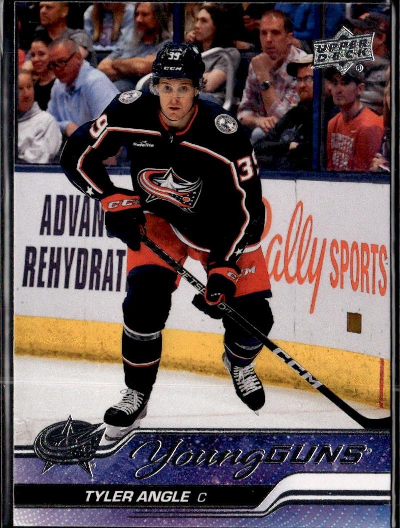 2023-24 Upper Deck Series 2 Hockey Base Young Guns #453 – Tyler Angle (Columbus Blue Jackets)