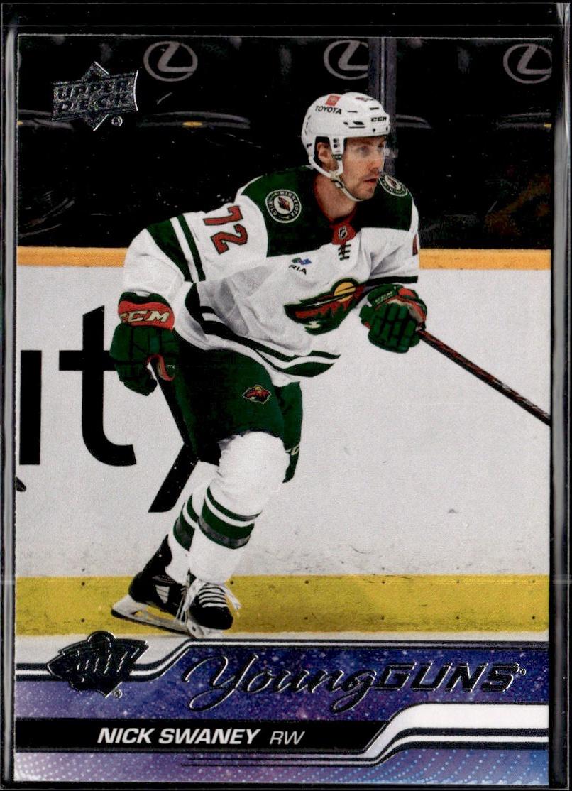 2023-24 Upper Deck Series 2 Hockey Base Young Guns #458 – Nick Swaney (Minnesota Wild)