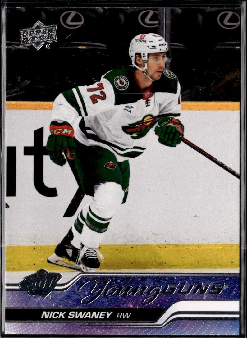 2023-24 Upper Deck Series 2 Hockey Base Young Guns #458 – Nick Swaney (Minnesota Wild)