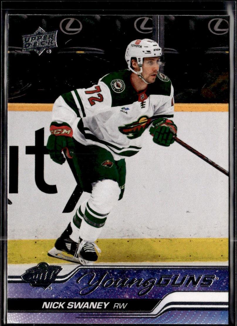 2023-24 Upper Deck Series 2 Hockey Base Young Guns #458 – Nick Swaney (Minnesota Wild)