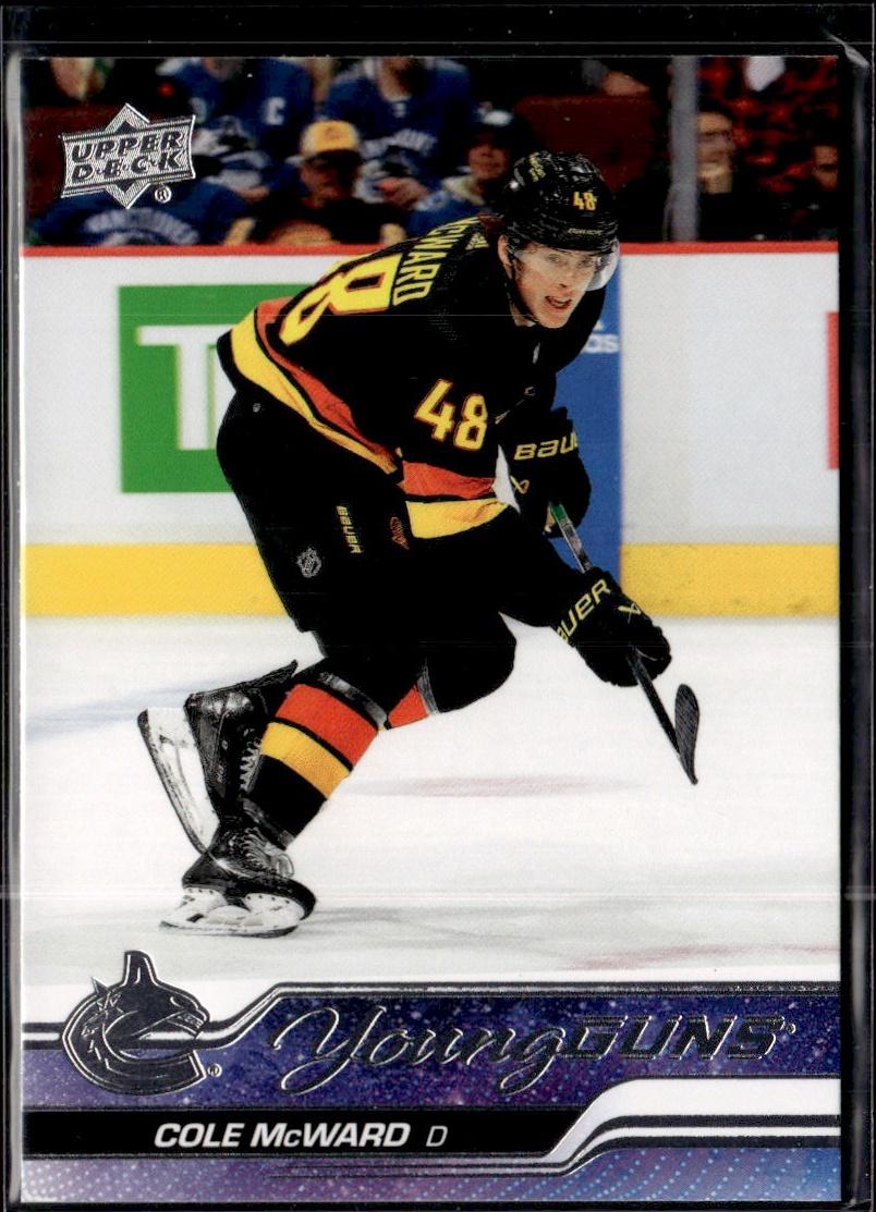 2023-24 Upper Deck Series 1 Hockey Base Young Guns #244 – Cole McWard (Vancouver Canucks)