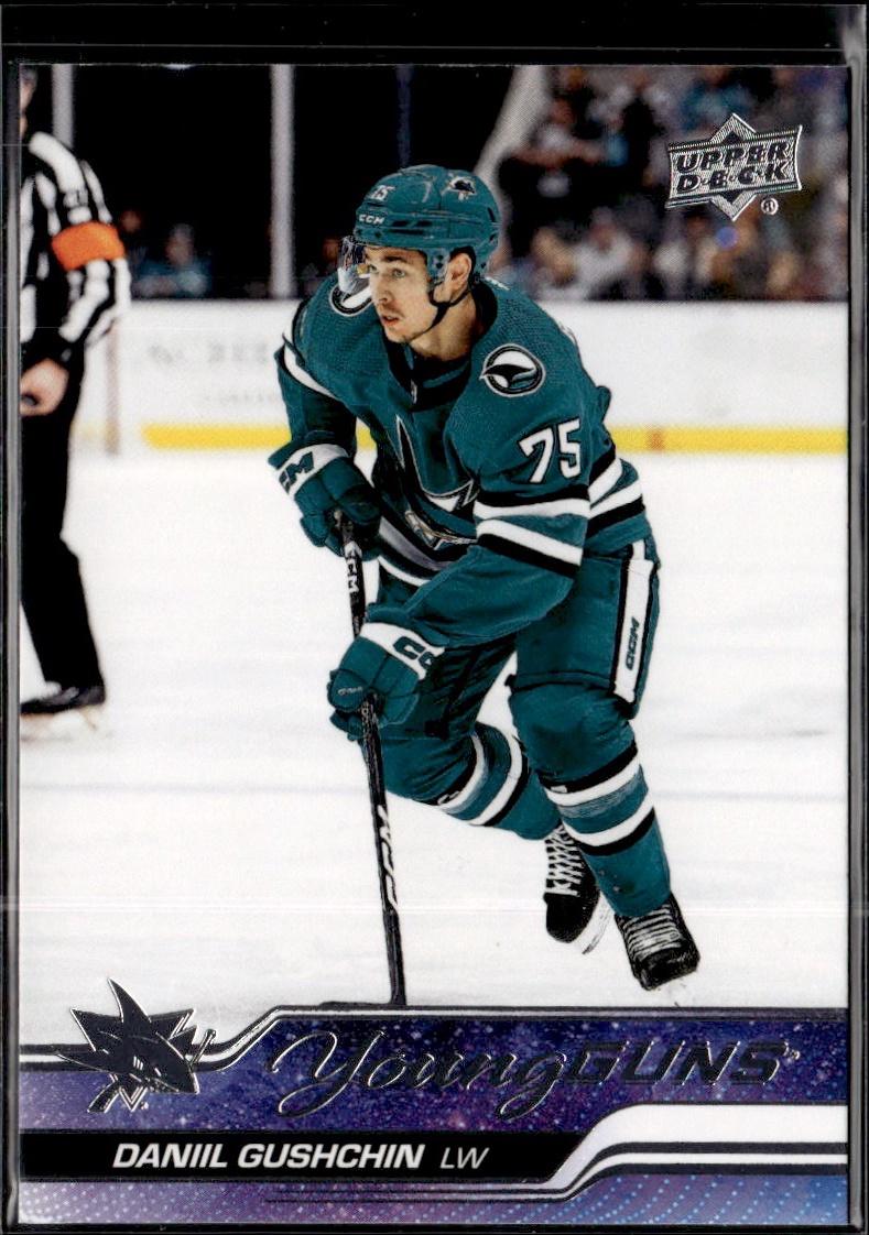 2023-24 Upper Deck Series 1 Hockey Base Young Guns #239 – Daniil Gushchin (San Jose Sharks)
