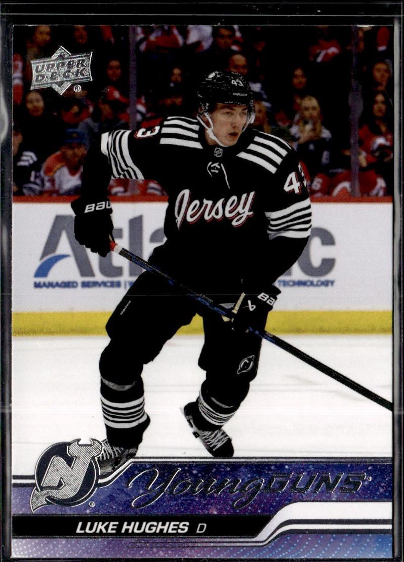 2023-24 Upper Deck Series 1 Hockey Base Young Guns #248 – Luke Hughes (New Jersey Devils)