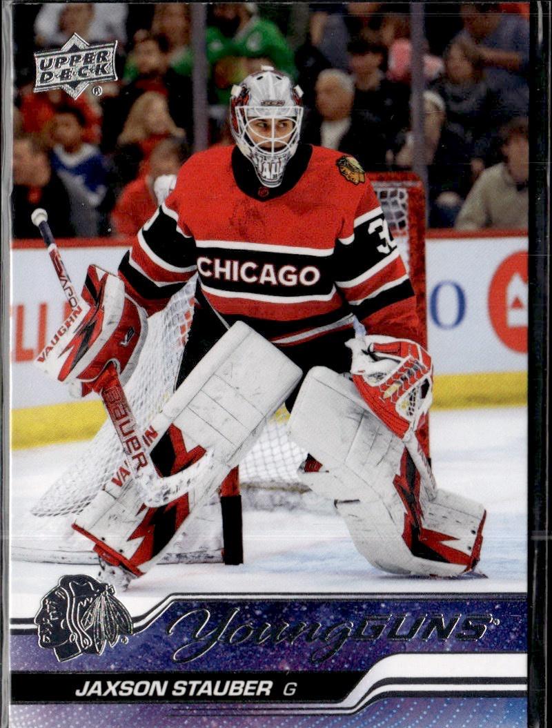 2023-24 Upper Deck Series 1 Hockey Base Young Guns #207 – Jaxson Stauber (Chicago Blackhawks)