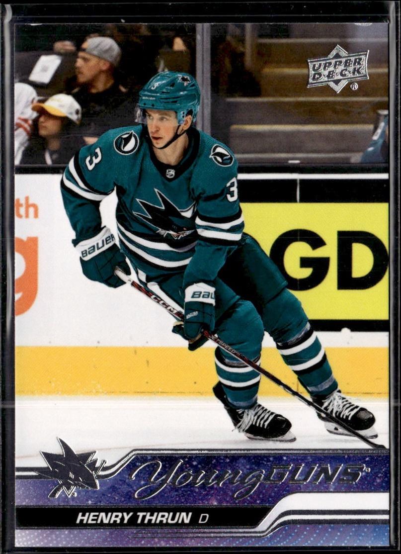 2023-24 Upper Deck Series 1 Hockey Base Young Guns #236 – Henry Thrun (San Jose Sharks)