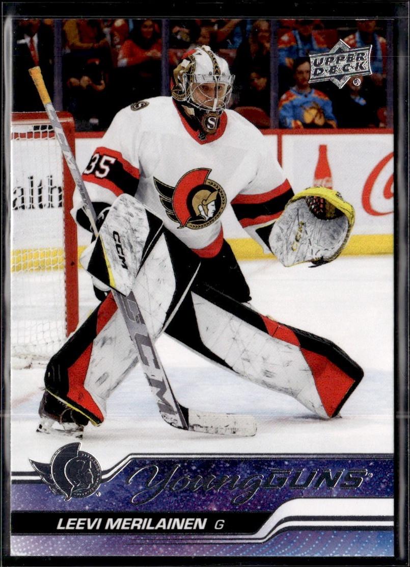 2023-24 Upper Deck Series 1 Hockey Base Young Guns #247 – Leevi Merilainen (Ottawa Senators)