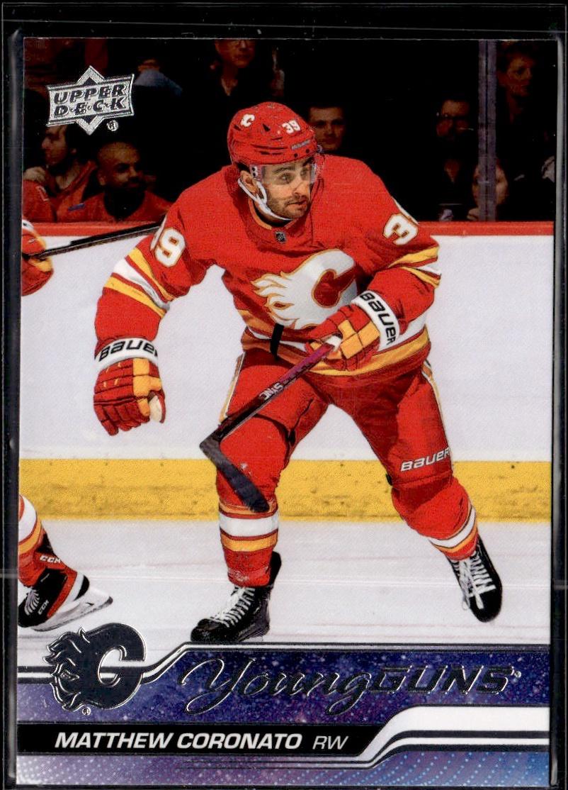 2023-24 Upper Deck Series 1 Hockey Base Young Guns #201 – Matthew Coronato (Calgary Flames)