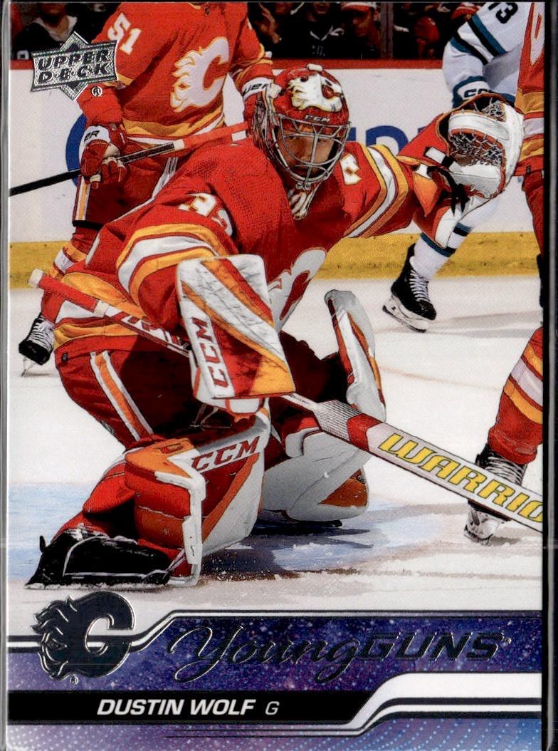 2023-24 Upper Deck Series 1 Hockey Base Young Guns #210 – Dustin Wolf (Calgary Flames)