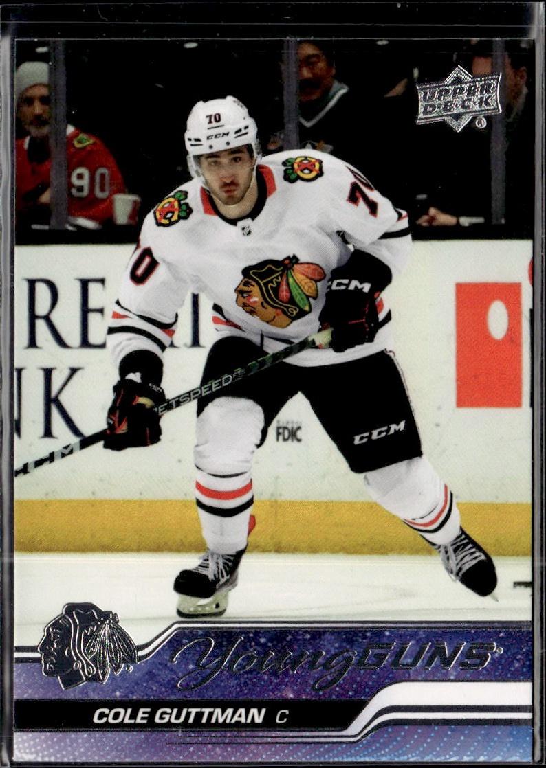 2023-24 Upper Deck Series 1 Hockey Base Young Guns #216 – Cole Guttman (Chicago Blackhawks)