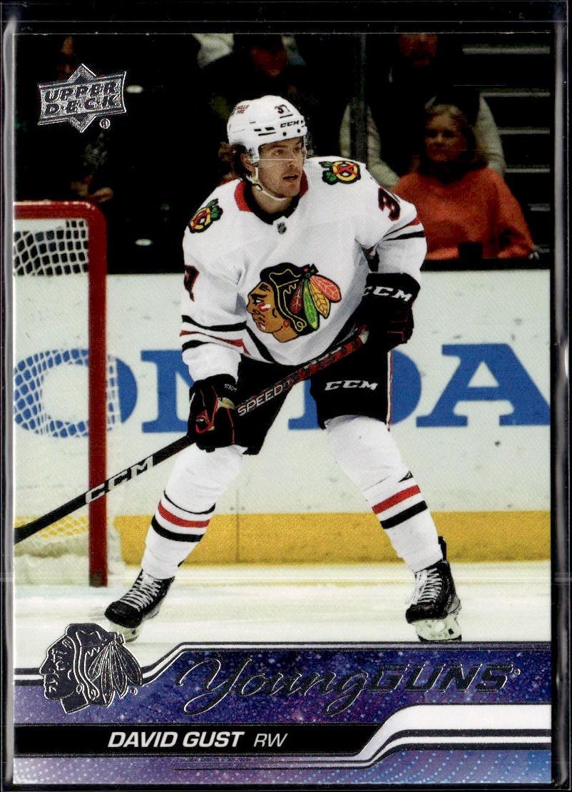 2023-24 Upper Deck Series 1 Hockey Base Young Guns #218 – David Gust (Chicago Blackhawks)
