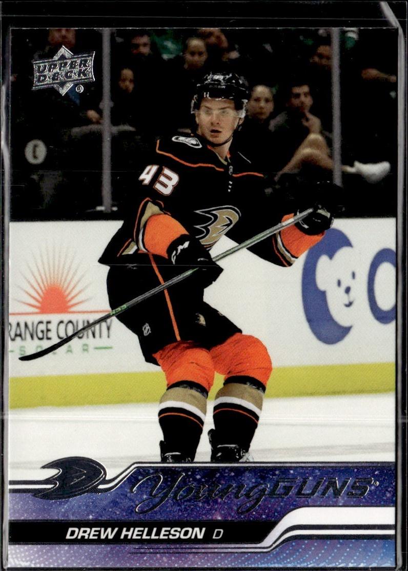2023-24 Upper Deck Series 1 Hockey Base Young Guns #220 – Drew Helleson (Anaheim Ducks)