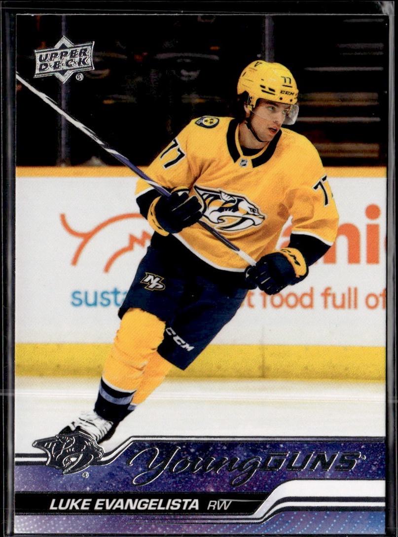 2023-24 Upper Deck Series 1 Hockey Base Young Guns #221 – Luke Evangelista (Nashville Predators)