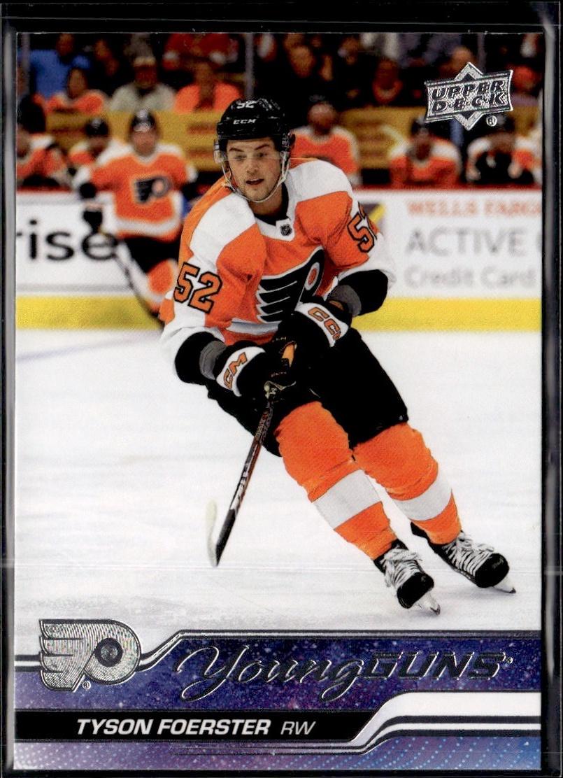 2023-24 Upper Deck Series 1 Hockey Base Young Guns #225 – Tyson Foerster (Philadelphia Flyers)