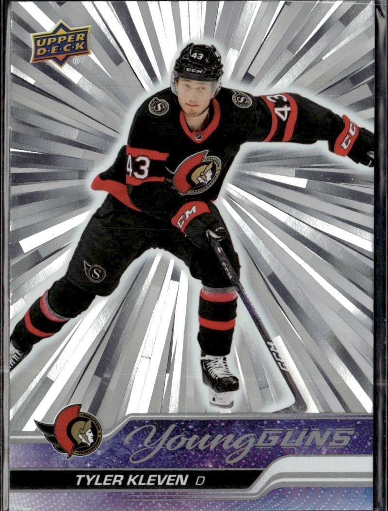 2023-24 Upper Deck Series 1 Hockey Base Young Guns Silver Outburst #235 – Tyler Kleven (Ottawa Senators)