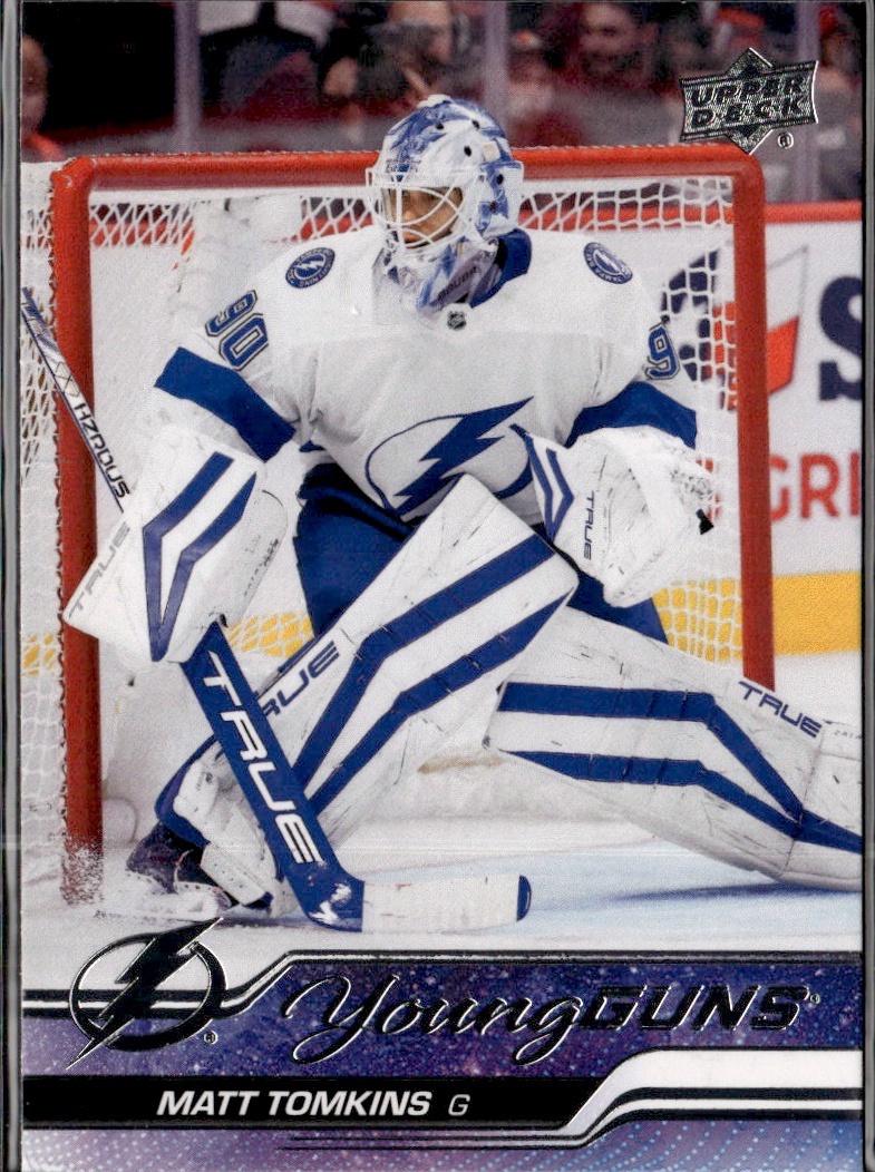 2023-24 Upper Deck Series 2 Hockey Base Young Guns #470 – Matt Tomkins (Tampa Bay Lightning)