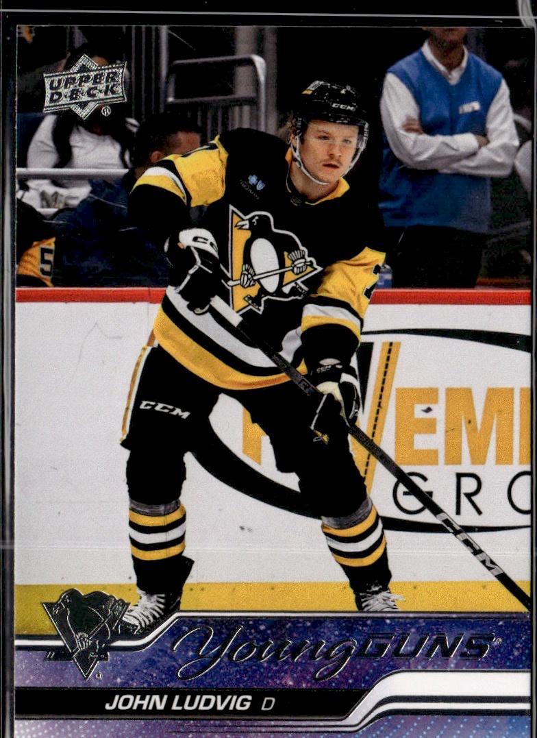 2023-24 Upper Deck Series 2 Hockey Base Young Guns #490 – John Ludvig (Pittsburgh Penguins)