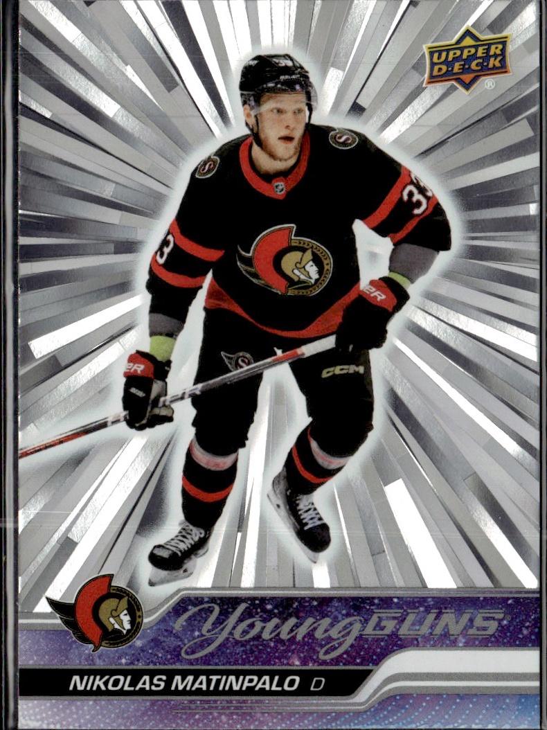 2023-24 Upper Deck Series 2 Hockey Base Young Guns Silver Outburst #495 – Nikolas Matinpalo (Ottawa Senators)