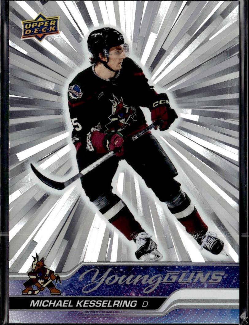 2023-24 Upper Deck Series 2 Hockey Base Young Guns Silver Outburst #481 – Michael Kesselring (Arizona Coyotes)