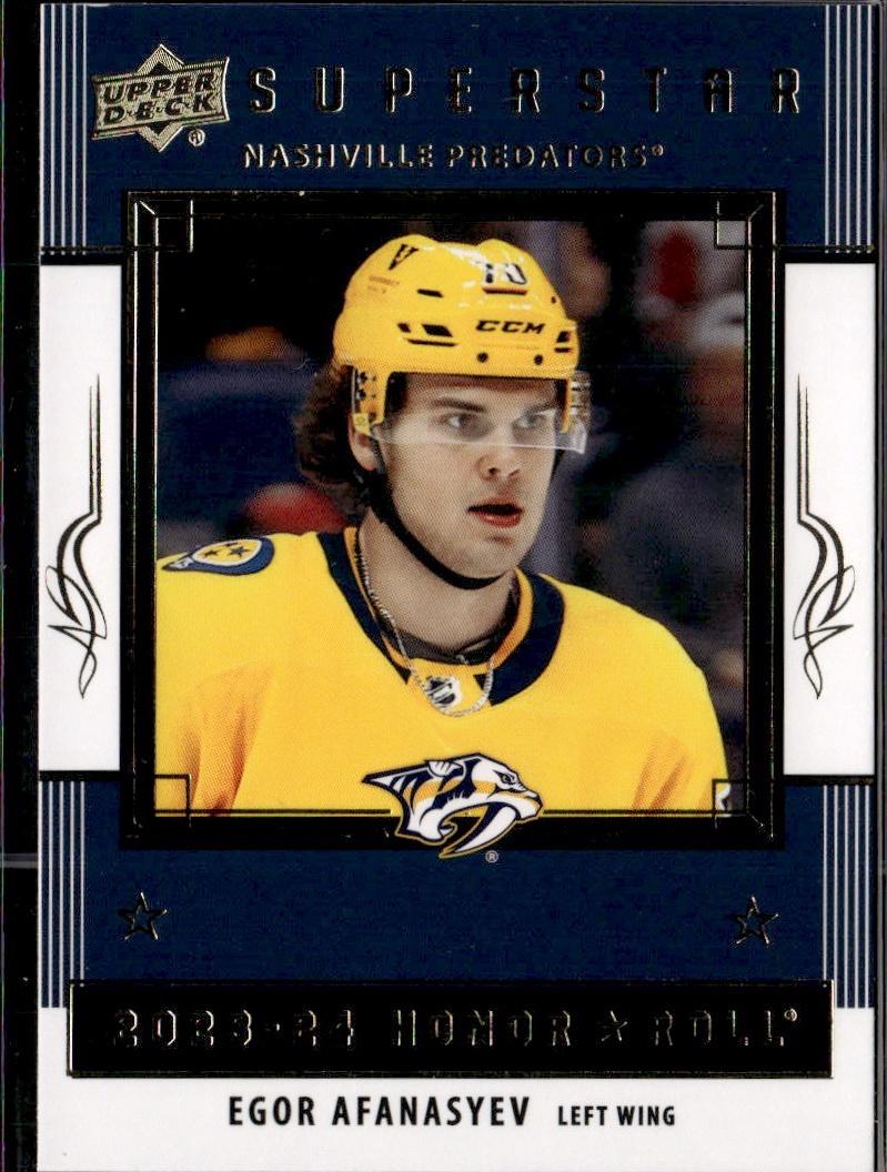 2023-24 Upper Deck Series 2 Hockey Honor Roll #HR66 – Egor Afanasyev (Nashville Predators)