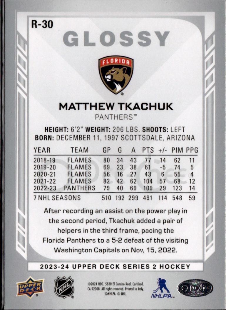 2023-24 Upper Deck Series 2 Hockey O-Pee-Chee #R-30 – Matthew Tkachuk (Florida Panthers)
