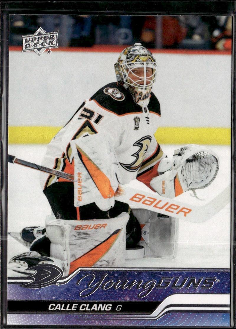 2023-24 Upper Deck Extended Series Hockey Base Young Guns #709 – Calle Clang (Anaheim Ducks)