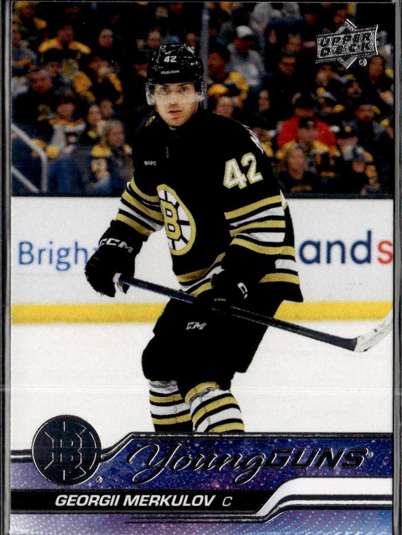 2023-24 Upper Deck Extended Series Hockey Base Young Guns #728 – Georgii Merkulov (Boston Bruins)