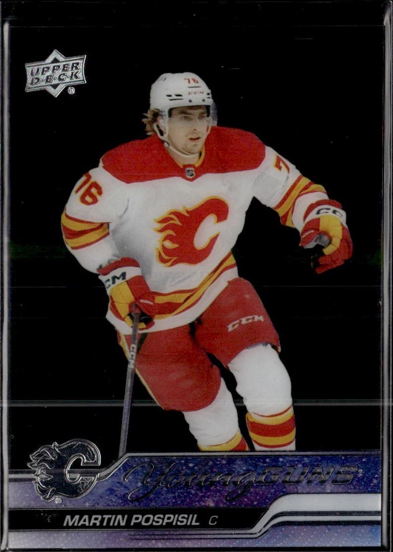 2023-24 Upper Deck Extended Series Hockey Base Young Guns Clear Cut #713 – Martin Pospisil (Calgary Flames)