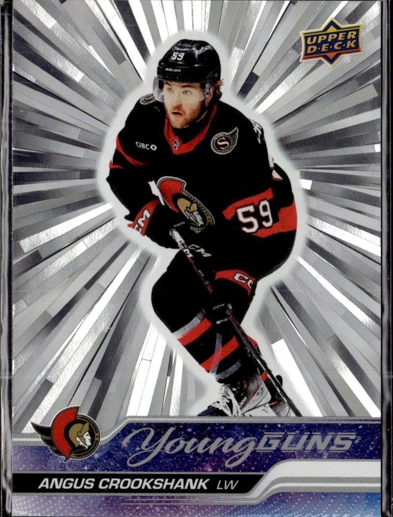 2023-24 Upper Deck Extended Series Hockey Base Young Guns Silver Outburst #706 – Angus Crookshank (Ottawa Senators)