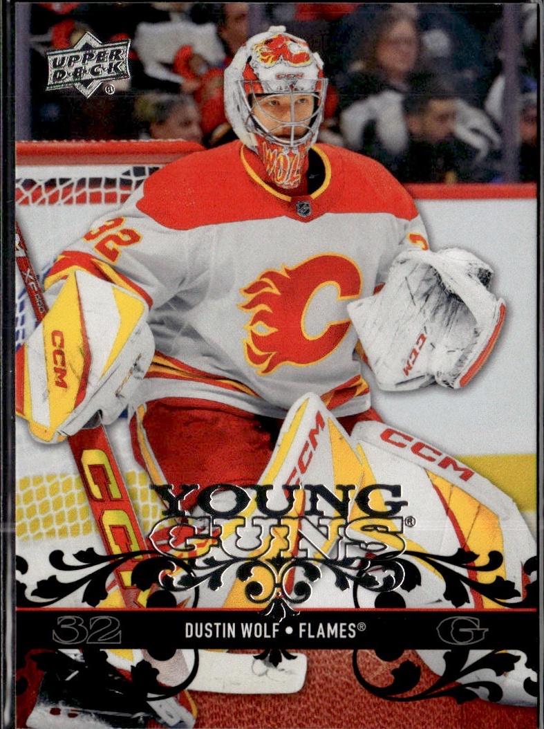 2023-24 Upper Deck Extended Series Hockey Young Guns Retro #T-40 – Dustin Wolf (Calgary Flames)