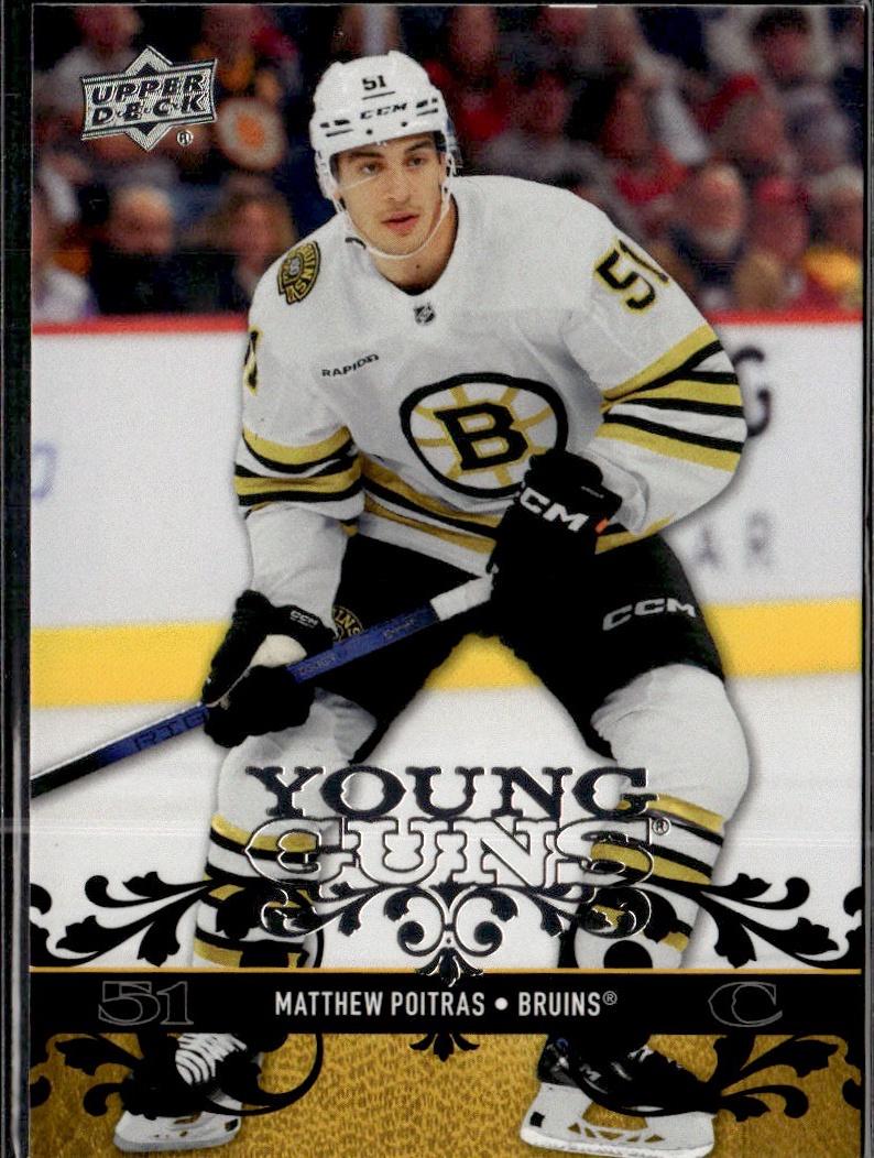 2023-24 Upper Deck Extended Series Hockey Young Guns Retro #T-50 – Matthew Poitras (Boston Bruins)
