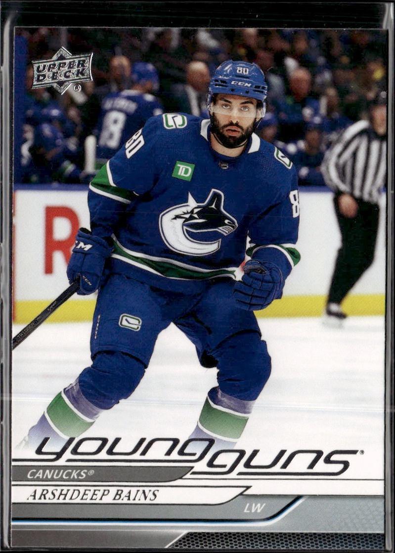 2024-25 Upper Deck Series 1 Hockey Base Young Guns #231 – Arshdeep Bains (Vancouver Canucks)