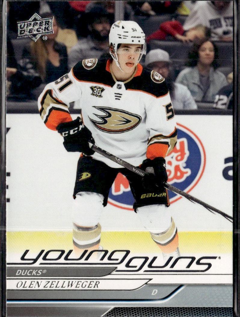 2024-25 Upper Deck Series 1 Hockey Base Young Guns #236 – Olen Zellweger (Anaheim Ducks)