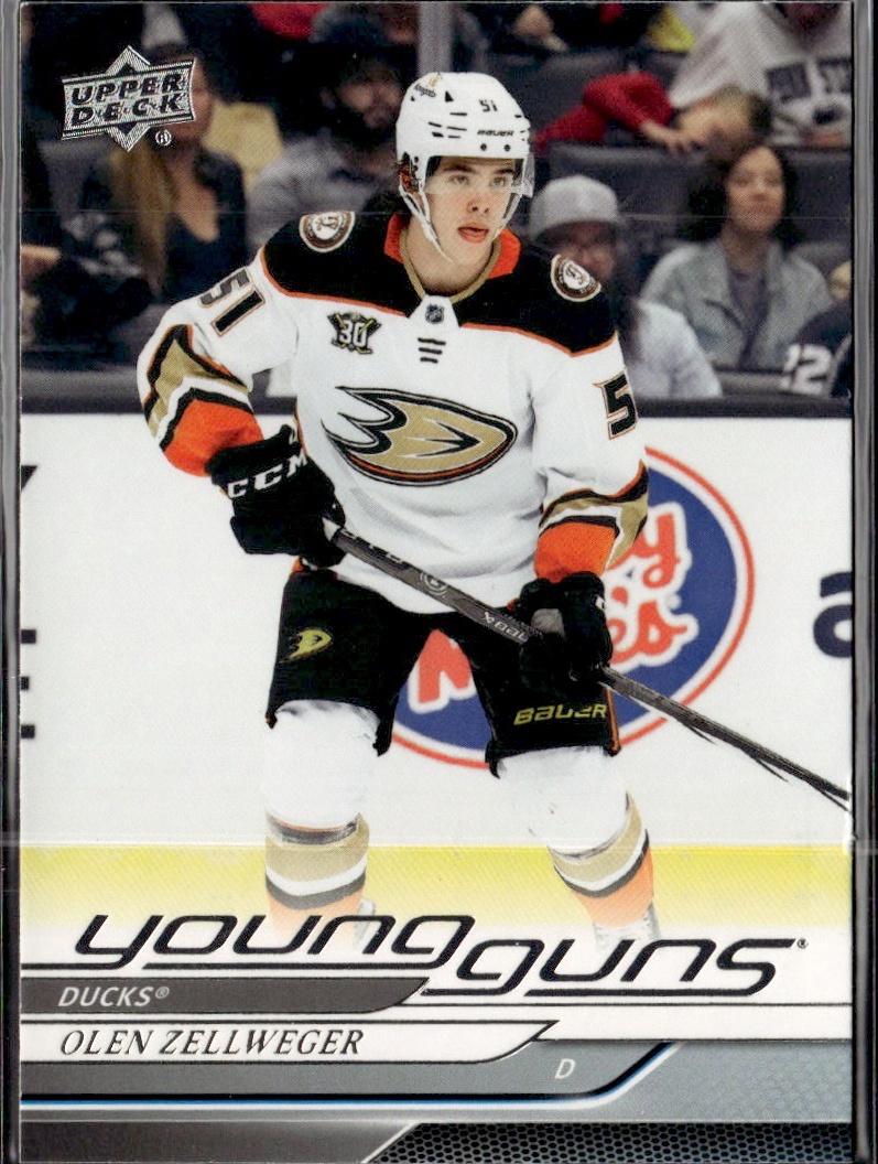 2024-25 Upper Deck Series 1 Hockey Base Young Guns #236 – Olen Zellweger (Anaheim Ducks)