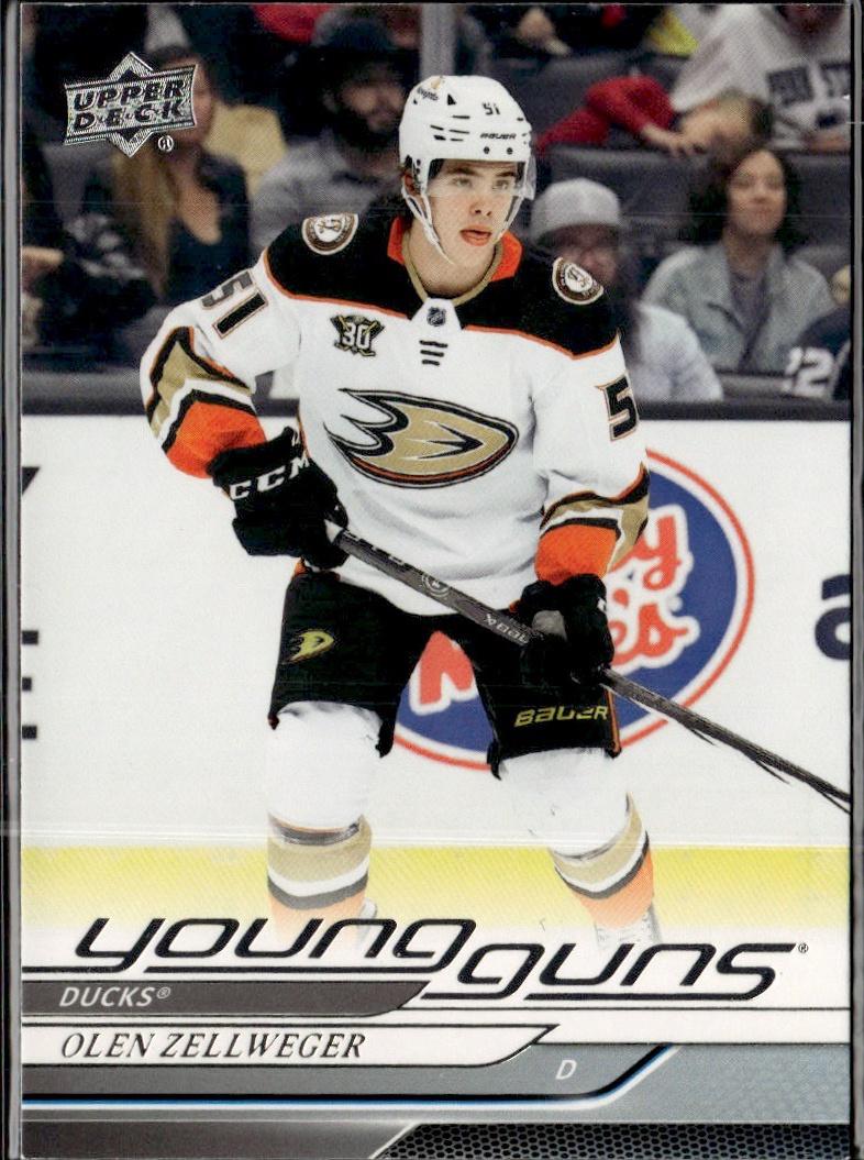 2024-25 Upper Deck Series 1 Hockey Base Young Guns #236 – Olen Zellweger (Anaheim Ducks)