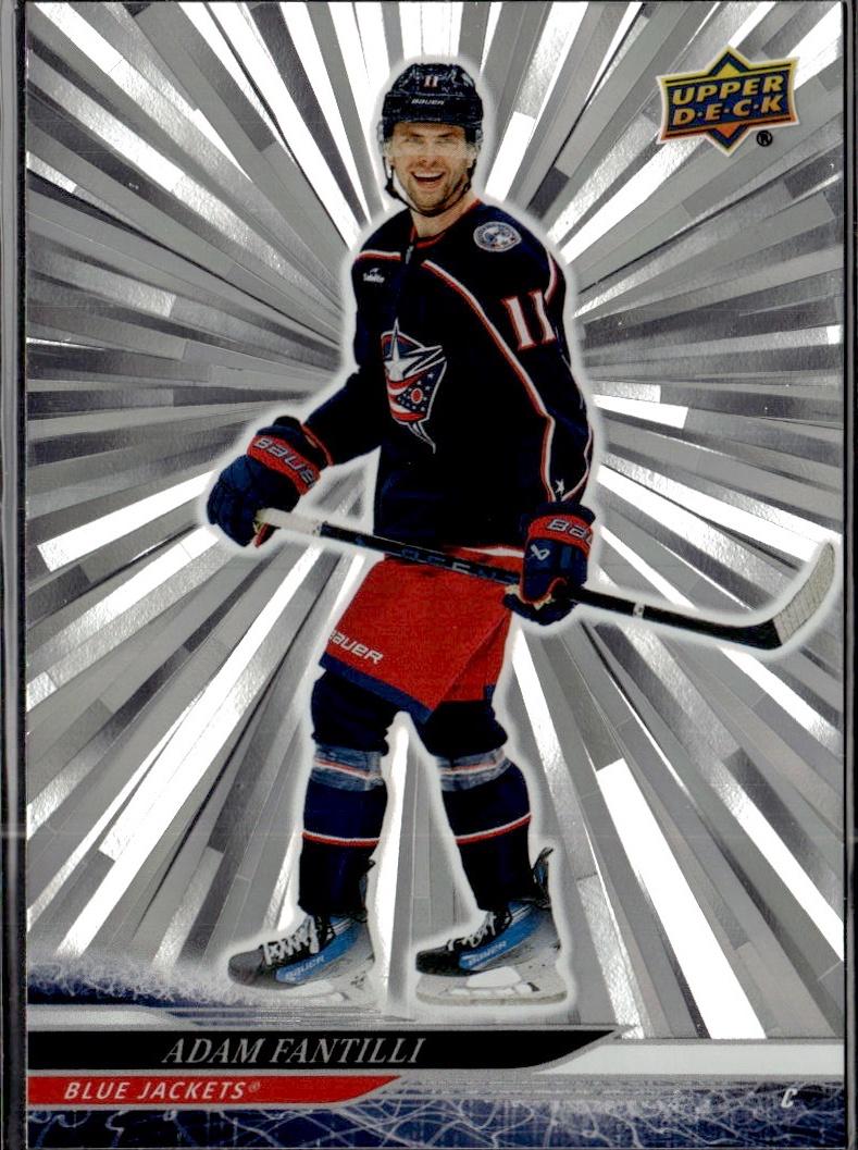 2024-25 Upper Deck Series 1 Hockey Base Silver Outburst #54 – Adam Fantilli (Columbus Blue Jackets)