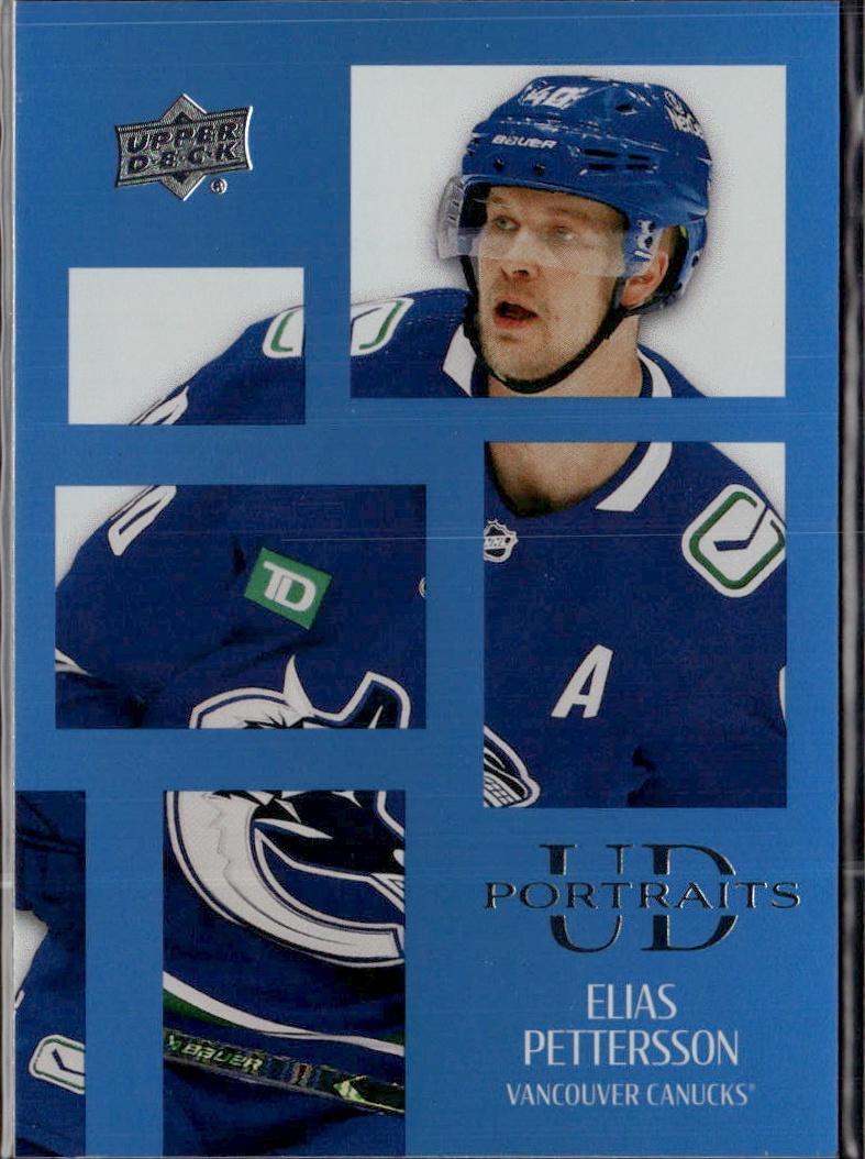 2024-25 Upper Deck Series 1 Hockey UD Portraits #P-1 – Elias Pettersson (Vancouver Canucks)