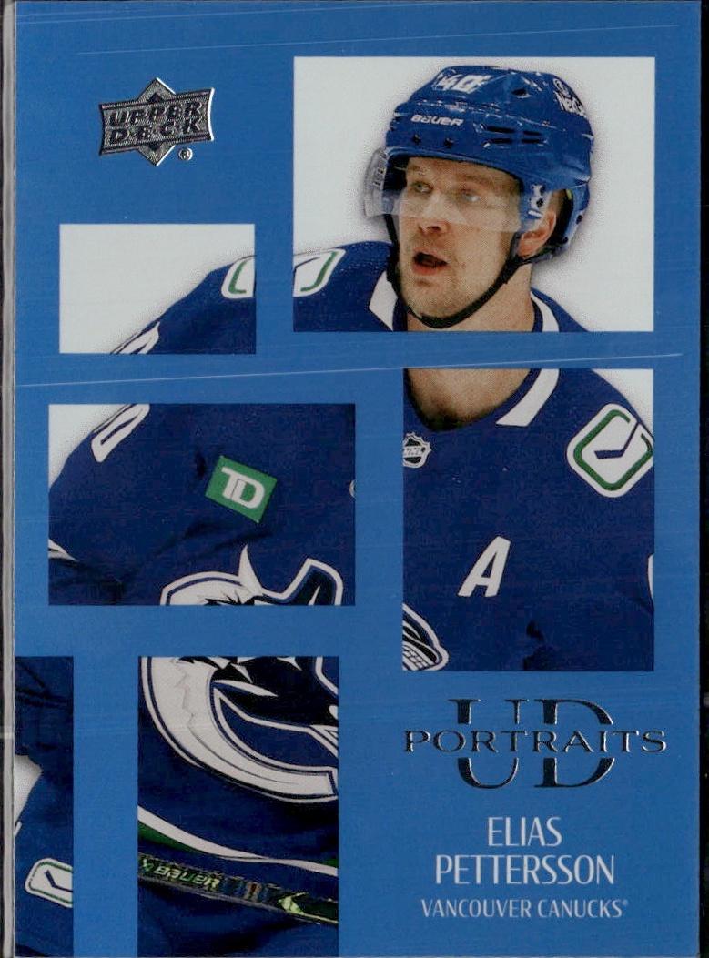 2024-25 Upper Deck Series 1 Hockey UD Portraits #P-1 – Elias Pettersson (Vancouver Canucks)