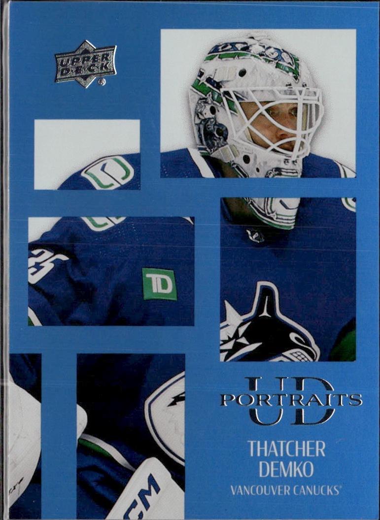 2024-25 Upper Deck Series 1 Hockey UD Portraits #P-19 – Thatcher Demko (Vancouver Canucks)