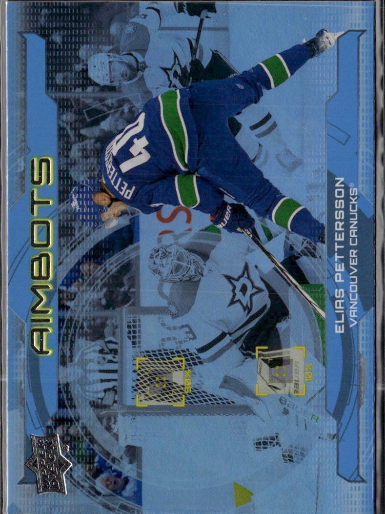 2023-24 Upper Deck Series 1 Hockey Aimbotss #AB-5 – Elias Pettersson (Vancouver Canucks)