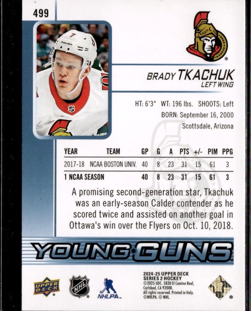 2024-25 Upper Deck Series 2 Hockey Young Guns Renewed (Series Two) #499 Ottawa Senators