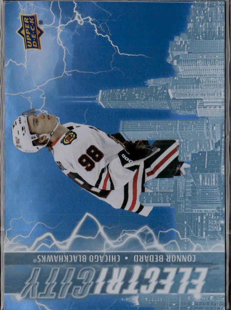2024-25 Upper Deck Series 2 Hockey ElectriCITY #EC-7 Chicago Blackhawks (Connor Bedard)