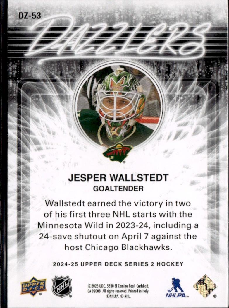 2024-25 Upper Deck Series 2 Hockey Dazzlers Orange #DZ-53 Minnesota Wild (Jesper Wallstead)